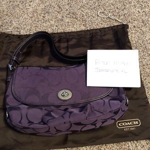 Coach purple/plum handbag and matching wristlet